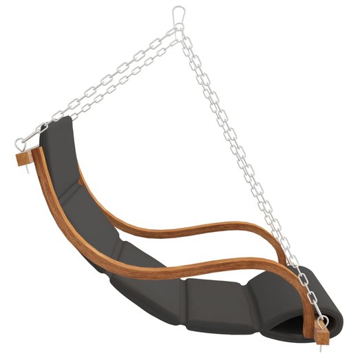 Hngelstuhl mit Kissen Fichte Massivholz mit Teak-Finish