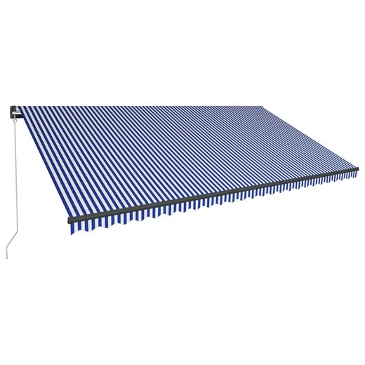 Einziehbare Markise Handbetrieben mit LED 600x300 cm Blau Wei