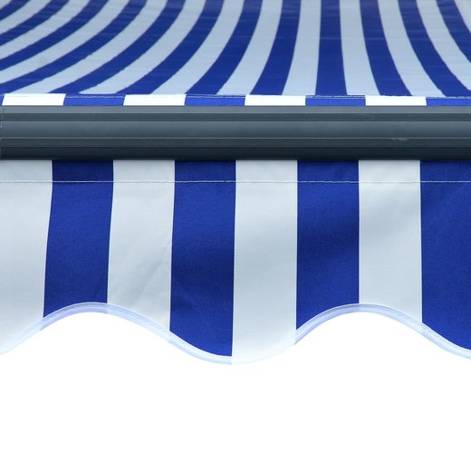 Einziehbare Markise Handbetrieben mit LED 600x300 cm Blau Wei