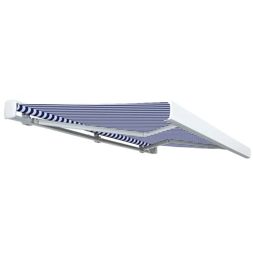 Motorisierte Kassetten-Markise 350x250 cm Blau und Wei