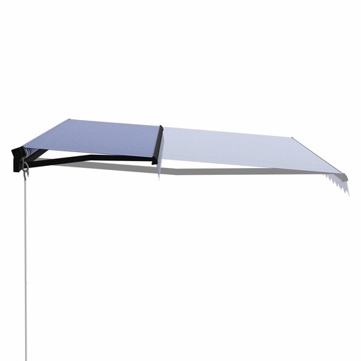 Einziehbare Markise Handbetrieben 450 x 300 cm Blau und Wei