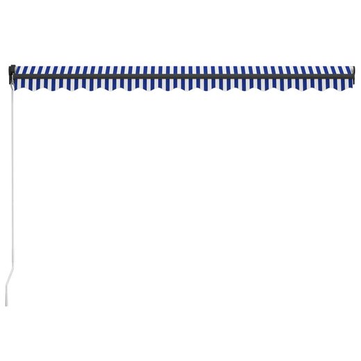 Einziehbare Markise Handbetrieben 450 x 300 cm Blau und Wei