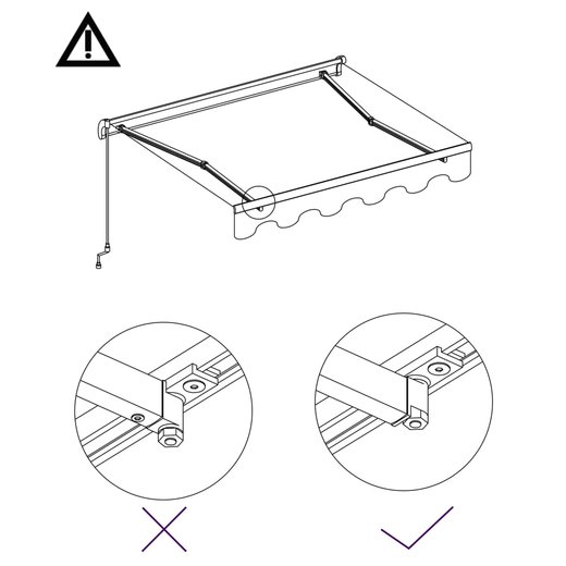 Einziehbare Markise Handbetrieben 450 x 300 cm Blau und Wei