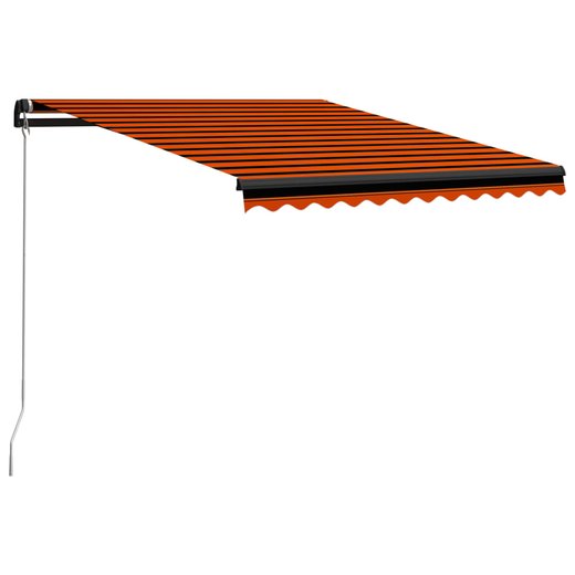 Einziehbare Markise Handbetrieben LED 300x250 cm Orange Braun