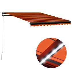 Einziehbare Markise Handbetrieben LED 300x250 cm Orange...