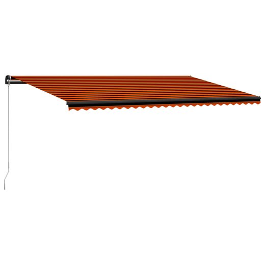 Einziehbare Markise Handbetrieben LED 600x300cm Orange Braun