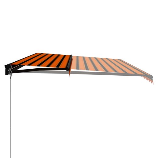 Einziehbare Markise Handbetrieben LED 600x300cm Orange Braun