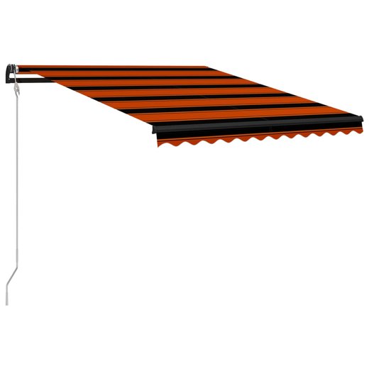 Einziehbare Markise mit Windsensor & LED 300x250cm Orange Braun