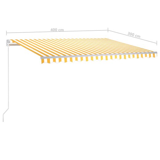 Gelenkarmmarkise Einziehbar mit LED 400x300 cm Gelb und Wei