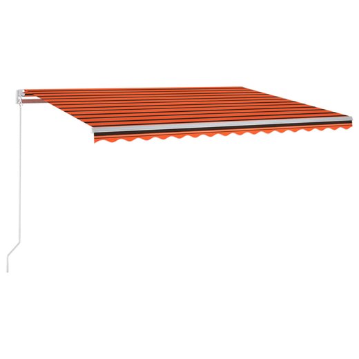 Gelenkarmmarkise Einziehbar mit LED 450x300 cm Orange und Braun