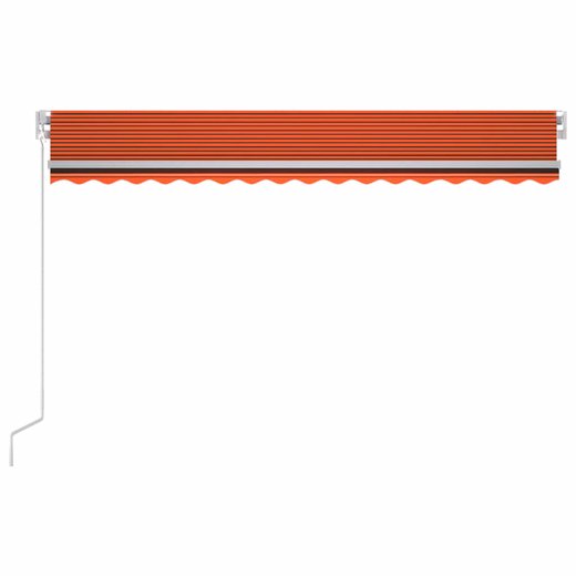 Gelenkarmmarkise Einziehbar mit LED 450x300 cm Orange und Braun