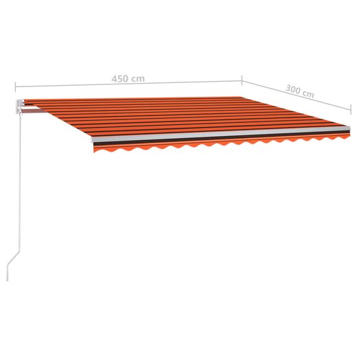 Gelenkarmmarkise Einziehbar mit LED 450x300 cm Orange und Braun