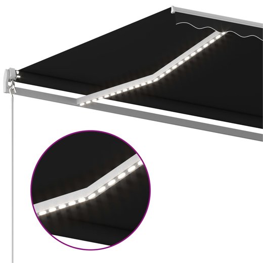 Gelenkarmmarkise Einziehbar mit LED 600x300 cm Anthrazit