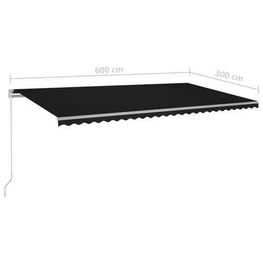 Gelenkarmmarkise Einziehbar mit LED 600x300 cm Anthrazit
