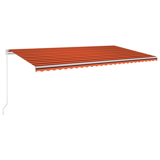 Gelenkarmmarkise Einziehbar mit LED 600x300 cm Orange und Braun