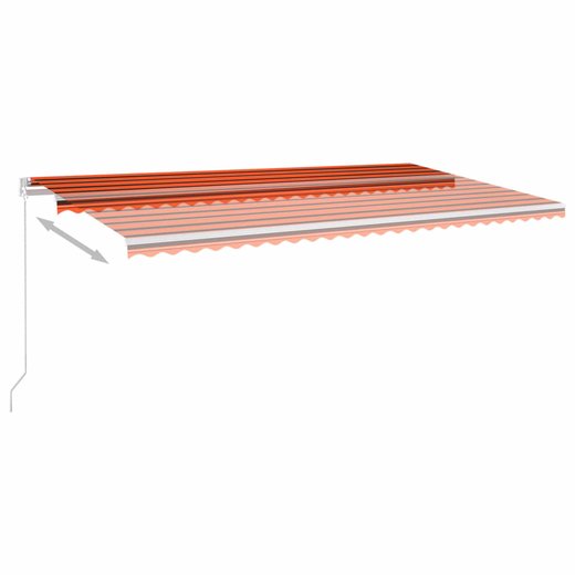 Gelenkarmmarkise Einziehbar mit LED 600x300 cm Orange und Braun