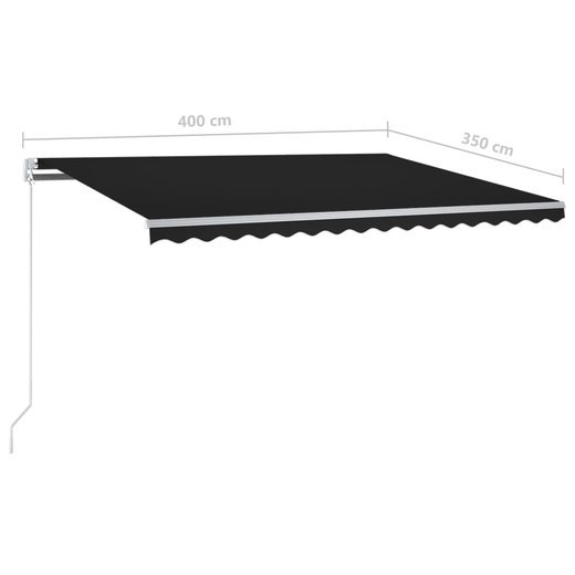 Gelenkarmmarkise Einziehbar mit LED 400x350 cm Anthrazit