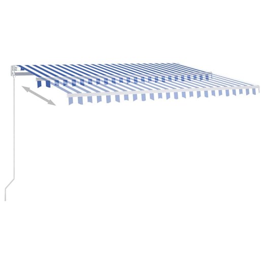 Gelenkarmmarkise Einziehbar 450x350 cm Blau und Wei