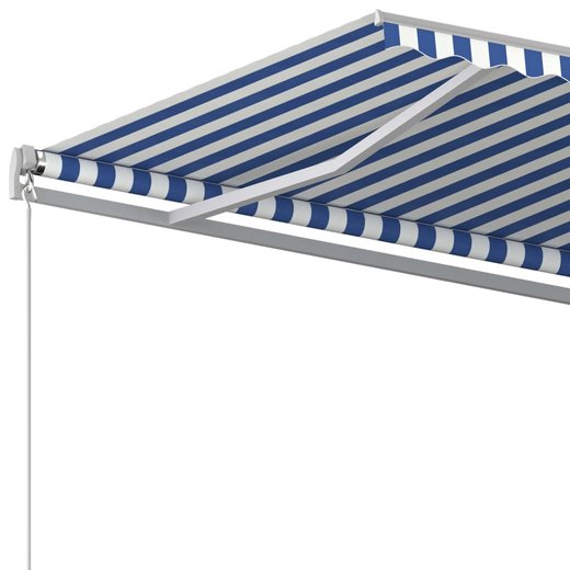 Gelenkarmmarkise Einziehbar 450x350 cm Blau und Wei