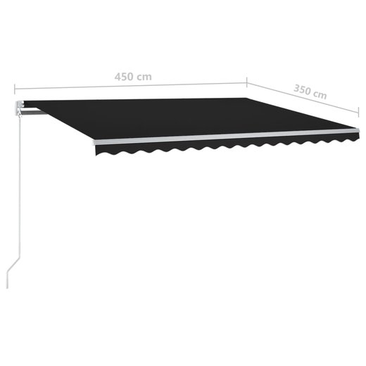 Gelenkarmmarkise Einziehbar mit LED 450x350 cm Anthrazit