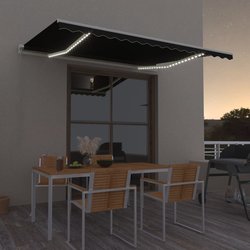 Gelenkarmmarkise Einziehbar mit LED 450x350 cm Anthrazit