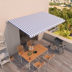 Gelenkarmmarkise Einziehbar 500x350 cm Blau und Wei