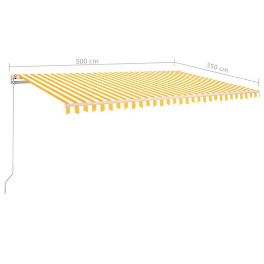 Gelenkarmmarkise Einziehbar 500x350 cm Gelb und Wei