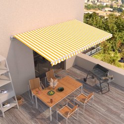 Gelenkarmmarkise Einziehbar 500x350 cm Gelb und Wei