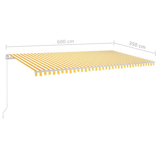Gelenkarmmarkise Einziehbar 600x350 cm Gelb und Wei