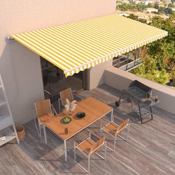 Gelenkarmmarkise Einziehbar 600x350 cm Gelb und Wei