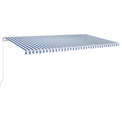 Gelenkarmmarkise Einziehbar mit LED 600x350 cm Blau und Wei