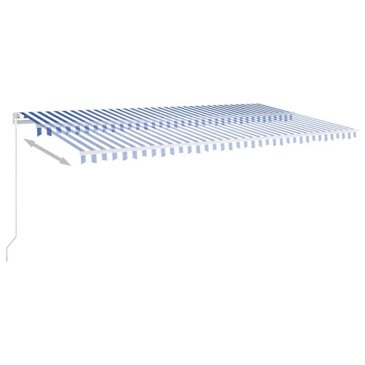 Gelenkarmmarkise Einziehbar mit LED 600x350 cm Blau und Wei