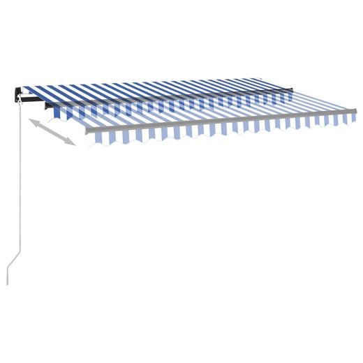 Gelenkarmmarkise Einziehbar mit LED 400x300 cm Blau und Wei