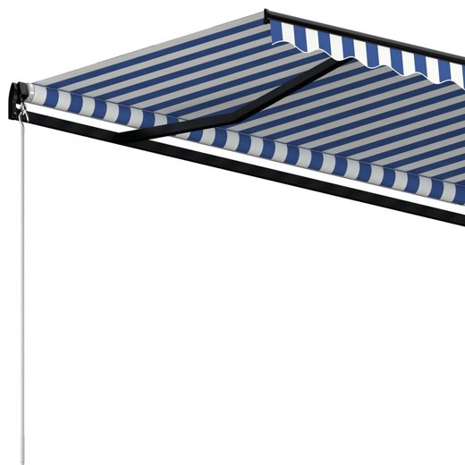 Gelenkarmmarkise Einziehbar 450x350 cm Blau und Wei