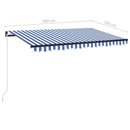 Gelenkarmmarkise Einziehbar 450x350 cm Blau und Wei