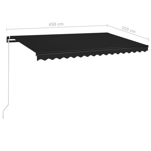 Gelenkarmmarkise Einziehbar 450x350 cm Anthrazit