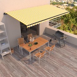 Gelenkarmmarkise Einziehbar 600x350 cm Gelb und Wei