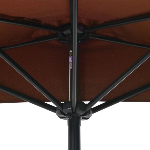 Balkon-Sonnenschirm Alu-Mast Terrakotta 270x135x245cm Halbrund