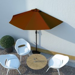 Balkon-Sonnenschirm Alu-Mast Terrakotta 270x135x245cm...