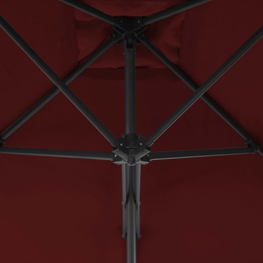 Sonnenschirm mit Stahlmast Bordeauxrot 250x250x230 cm