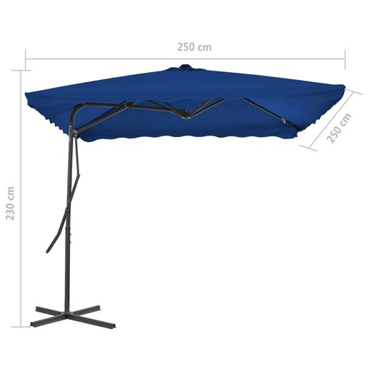 Sonnenschirm mit Stahlmast Blau 250x250x230 cm