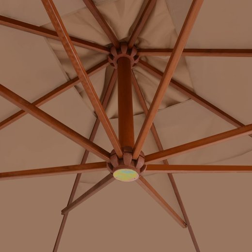 Ampelschirm mit Holzmast 400 x 300 cm Taupe