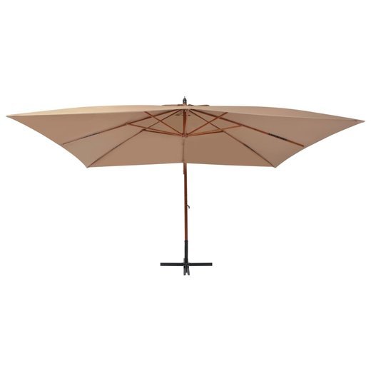 Ampelschirm mit Holzmast 400 x 300 cm Taupe
