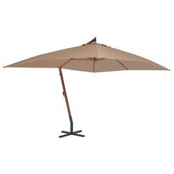 Ampelschirm mit Holzmast 400 x 300 cm Taupe