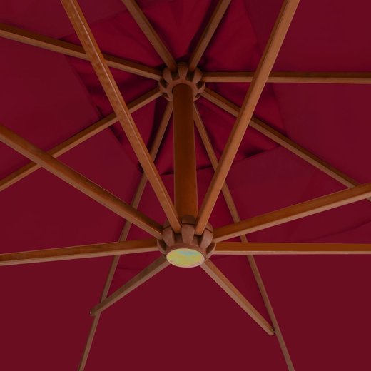 Ampelschirm mit Holzmast 400x300 cm Bordeauxrot