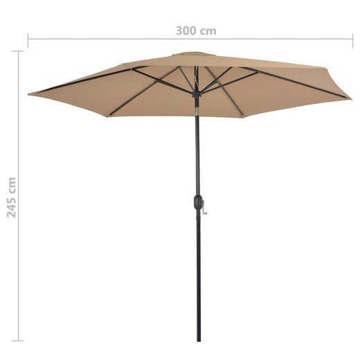 Sonnenschirm mit Metall-Mast 300 cm Taupe