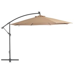Ampelschirm mit Alu-Mast 350 cm Taupe
