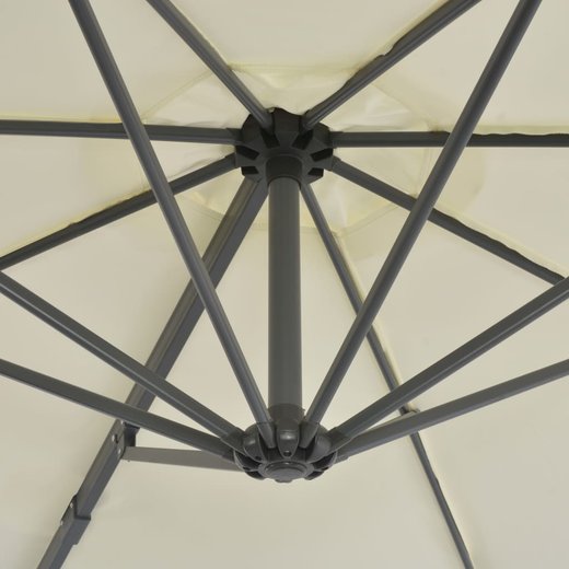 Ampelschirm mit Aluminium-Mast Sandfarben 300 cm