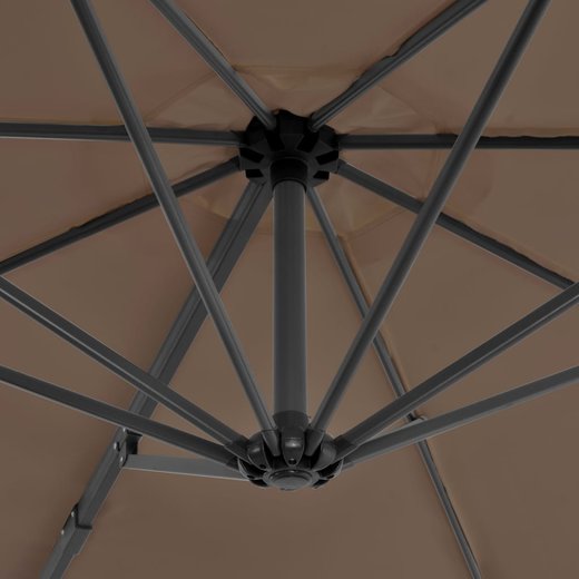 Ampelschirm mit Aluminium-Mast Taupe 300 cm