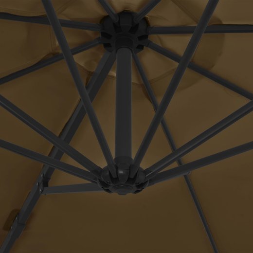Ampelschirm mit Stahlmast Taupe 300 cm
